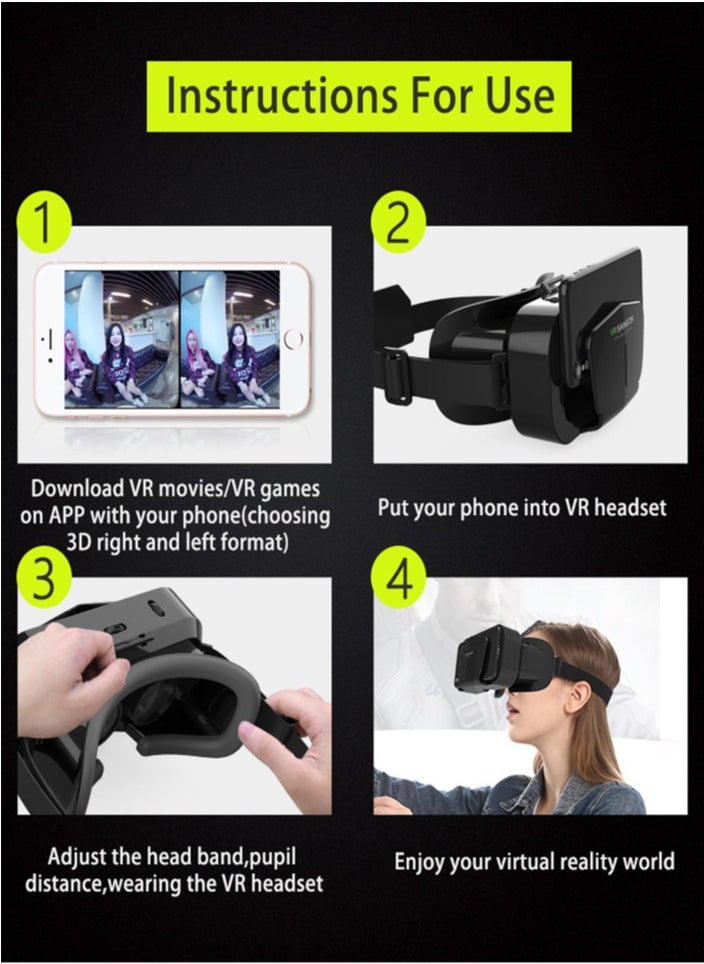 في آر شينيكون - G10 Vr Glasses احترافية ثلاثية الأبعاد ذات تأثير بانورامي نظارات الواقع الافتراضي ثلاثية الأبعاد خفيفة الوزن - Image 1