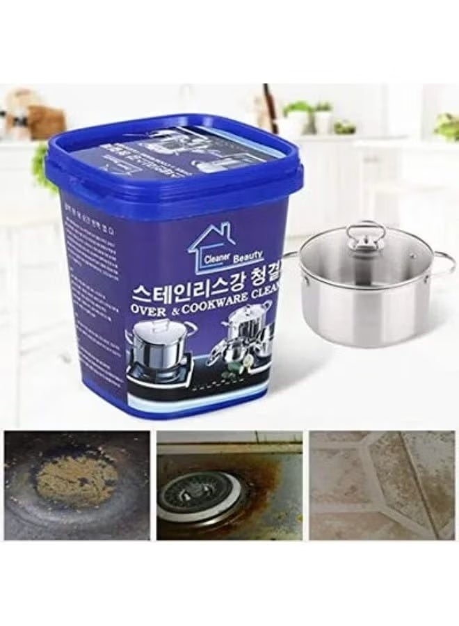 Stainless Steel Oven Cleaner, Cookware, Pots & Pans - Use to Remove Stains, Rust, Polish and Clean Oven, Cookware, Pots & Pans - Home Use Tool - Oven & Cookware Cleaner, Stainless Steel Cleaning Paste Removes Stains from Pans, Universal Rust Remover, Home Kitchen - Quick Stainless Steel Cleaning Paste for Cleaning Cookware Surfaces - Magic Cleaning Paste - Multi-Purpose Cleaning Paste - Stain and Rust Cleaning Paste from Pots to Treat Stains and Restore Shine - Image 1