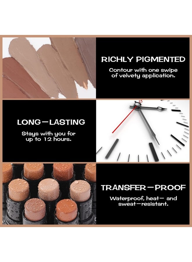 FOCALLURE Cream Contour Stick Matte Bronzer Stick Professional Face Shaping & Contouring Stick Makeup Easy To Apply With Buildable Coverage Long Lasting & Waterproof Brown - Image 4
