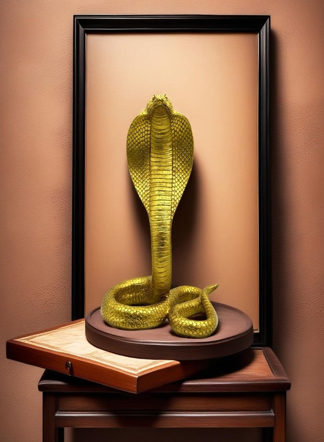 SHTWX 10 INCH Large King Cobra Snake Statue Figurine Sculpture Animal Figure Collectible Gifts for Snake Lover Office Home Decor Desk Accessories Decoration Garden Yard Figurines Outdoor Decor Gold - Image 4
