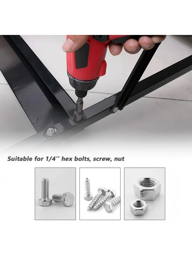 15 قطعة مجموعة مأخذ تأثير 1/4 بوصة مع محول مثقاب مفتاح سداسي 5.5-19 ملم - Image 4