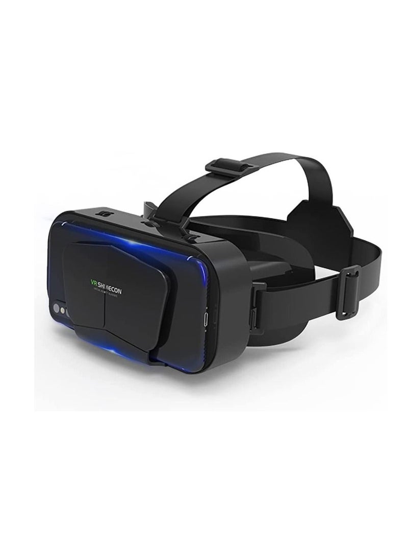 VR SHINECON Virtual Reality VR Headset 3D Glasses VR Goggles For TV, Movies & Video Games, Compatible iOS & Android Smartphone Within 3.5 - 7.2 inch Screen Black - Image 1