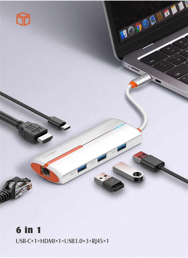 محطة إرساء USB C 6 في 1 مع محول USB C من النوع C مع موزع HDMI وموزع USB C لأجهزة الكمبيوتر المحمولة - pzsku/Z375C7DB725F58108033FZ/45/_/1721233550/8fa6f01d-ff48-4bef-9c38-66858b49de42