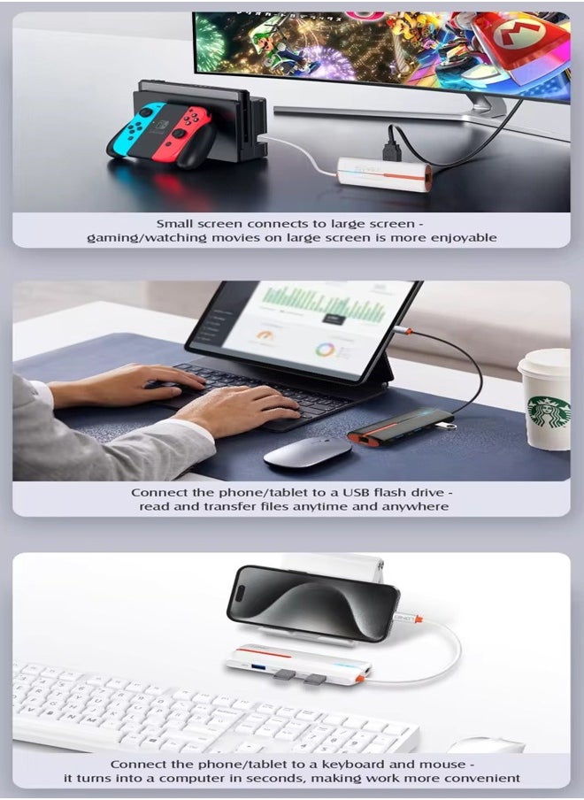 LDNIO 6 In 1 Usb C Dock Station Type c Adapter with HDMI Hub USB C  Hub For Laptop  - Image 4