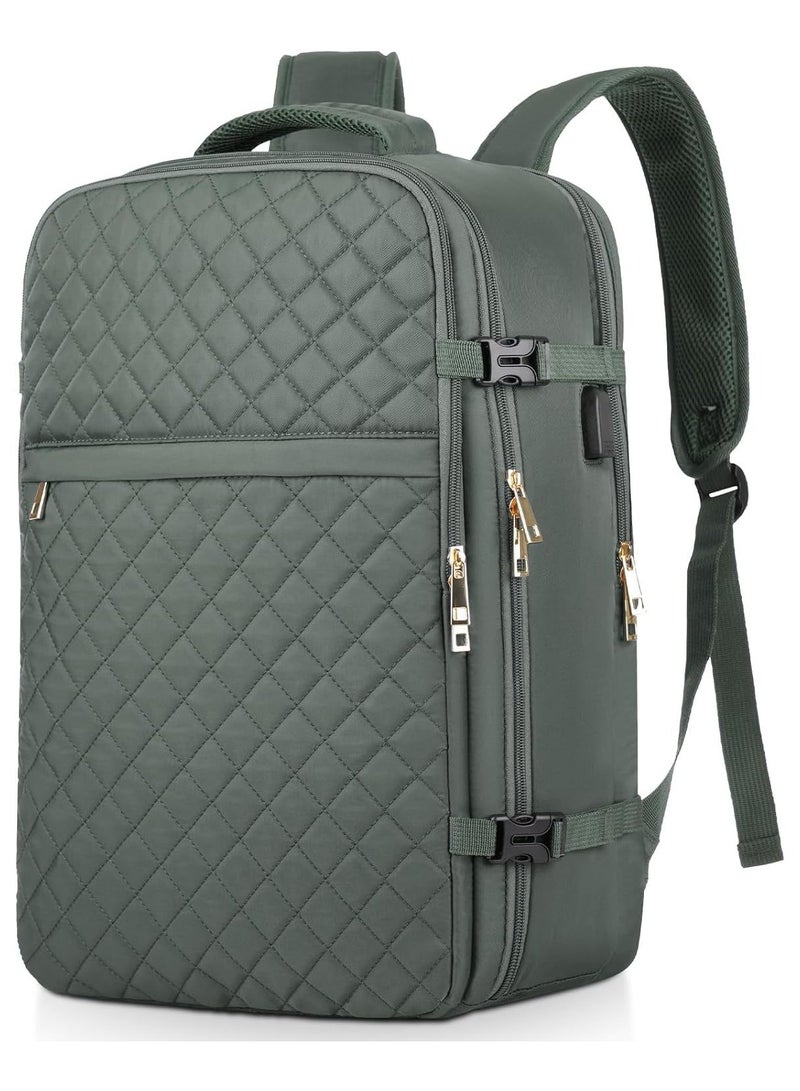 AROAQ Large Travel Backpack Women, Flight Approved Carry On Backpack, Water Resistant Anti-Theft Large Casual Daypack Fit 17 Inch Laptop with USB Charging Port  - Image 1