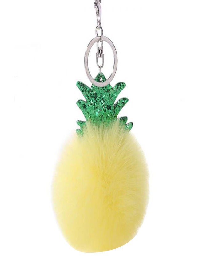 NIBEMINENT Fur Ball Ornat Pineapple Plush Charm Keychain