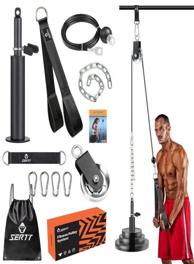SERTT Weight Cable Pulley System Gym, with Upgraded 2 in 1 Loading Pin,for Tricep Pull Down, Bicep Curl, Shoulder, Back, Forearm Home Gym Equipment - Image 1