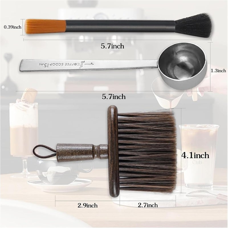 Kitnish Coffee Brush,2pcs Espresso Brush+Coffee Scoop,Coffee Cleaning Brush,Coffee Grinder Brush Coffee Filter Cleaning Brush,Suitable for Espresso Machine With Grinder for Home,Espresso Machine Cleaning Set - Image 2