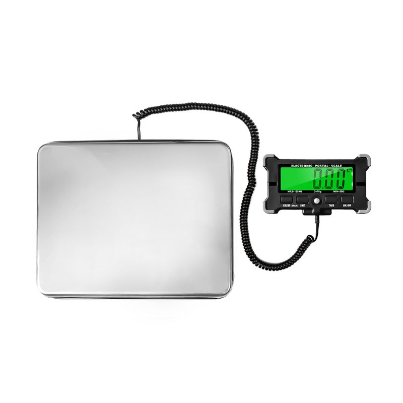 264 Lbs Electronic Postal Scale 10g Precision Integrated Stainless Steel Digital Scale with LCD Backlight Display Shipping Scales with Auto off/ Data Hold/ Tare/ Count - Image 1