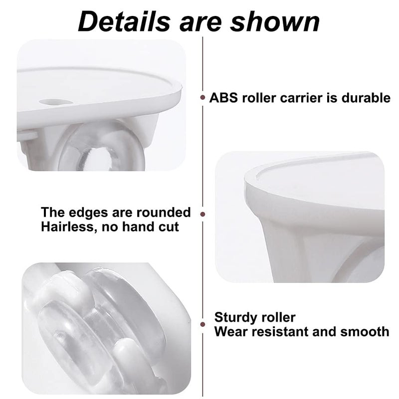 DYRROTH DYRROTH 8 pcs Self Adhesive Wheels Casters Universal Furniture Wheel Castor Roller for Furniture Storage Box Baby Toys Car Cloth Bin Container Moving Carton White 8 - Image 5