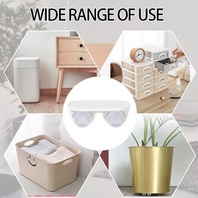 DYRROTH DYRROTH 8 pcs Self Adhesive Wheels Casters Universal Furniture Wheel Castor Roller for Furniture Storage Box Baby Toys Car Cloth Bin Container Moving Carton White 8 - Image 3