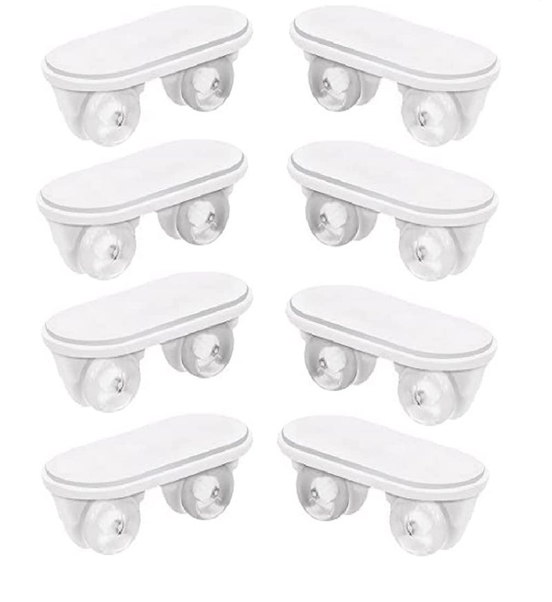 DYRROTH DYRROTH 8 pcs Self Adhesive Wheels Casters Universal Furniture Wheel Castor Roller for Furniture Storage Box Baby Toys Car Cloth Bin Container Moving Carton White 8 - Image 1
