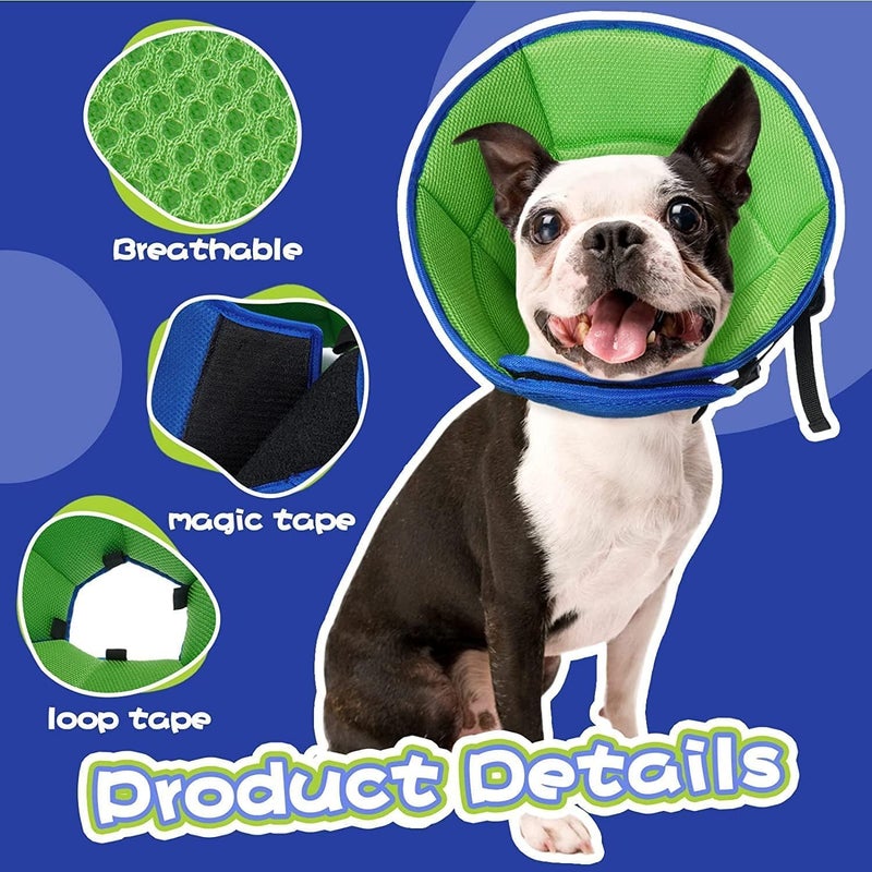 Kuoser Dog Recovery Collar,Soft&Adjustable Dog Cone,Elizabethan Dog Collar After Surgery,Wounds Protection,Licking Scratching Prevention,Skin Diseases,Comfortable Pet Cone(Blue,S) - Image 4