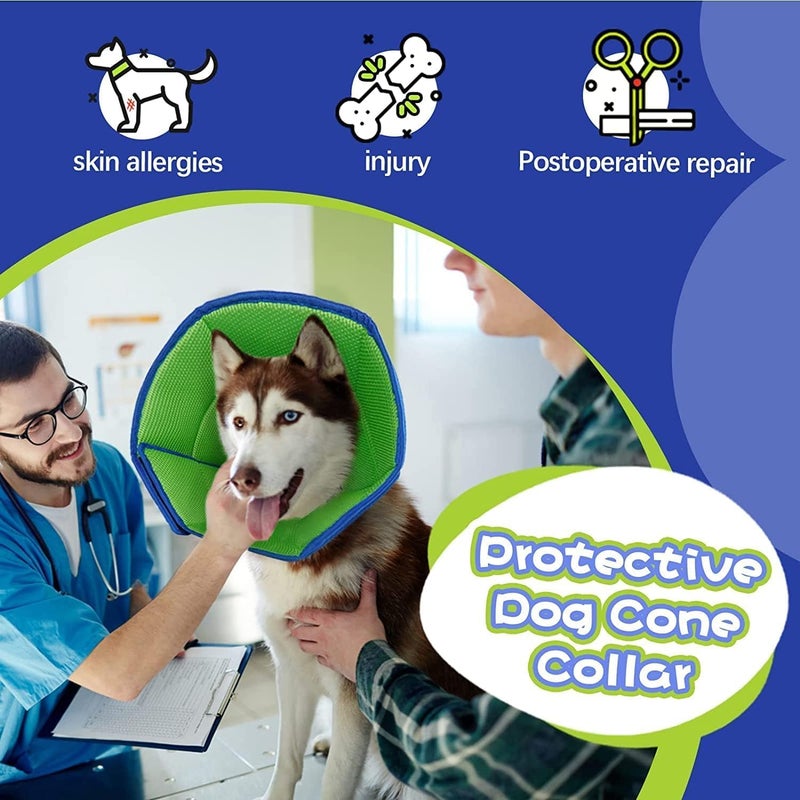 Kuoser Dog Recovery Collar,Soft&Adjustable Dog Cone,Elizabethan Dog Collar After Surgery,Wounds Protection,Licking Scratching Prevention,Skin Diseases,Comfortable Pet Cone(Blue,S) - Image 5