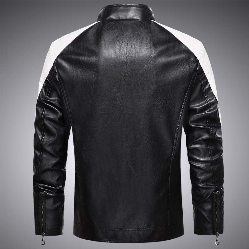 New 2024 Spring Men'S Leather Fashion Collar Casual Pu Leather Jacket Coat Men'S Shirt - Image 5