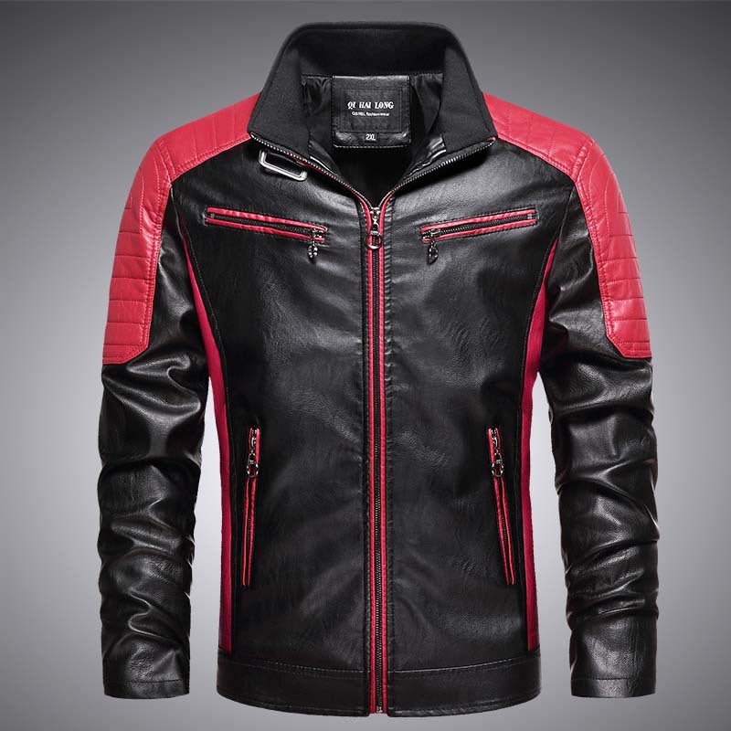 New 2024 Spring Men'S Leather Fashion Collar Casual Pu Leather Jacket Coat Men'S Shirt - Image 3