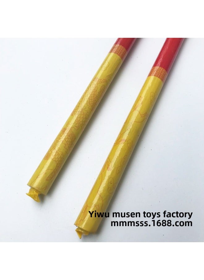 Solid Wood Gold Cudgel Wooden Wood Monkey King Ruyi Gold Cudgel Journey To The West Stage Performance Props-Color:Solid Wood Gold-banded Cudgel (Section B)  - Image 4