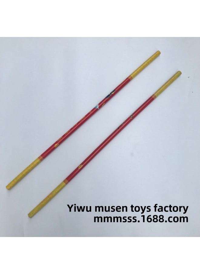 Solid Wood Gold Cudgel Wooden Wood Monkey King Ruyi Gold Cudgel Journey To The West Stage Performance Props-Color:Solid Wood Gold-banded Cudgel (Section B)  - Image 3