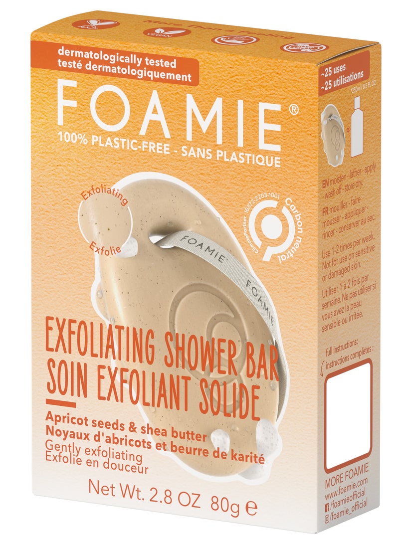 FOAMIE Exfoliating Body Bar With Apricot Seeds & Shea Butter Pack of 3 - Image 2