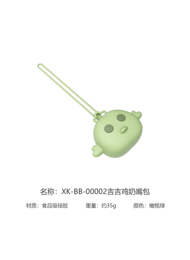 Fda Silicone Jiji Chicken Pacifier Clip Storage Bag With Lanyard Pacifier Chain Teether Storage
