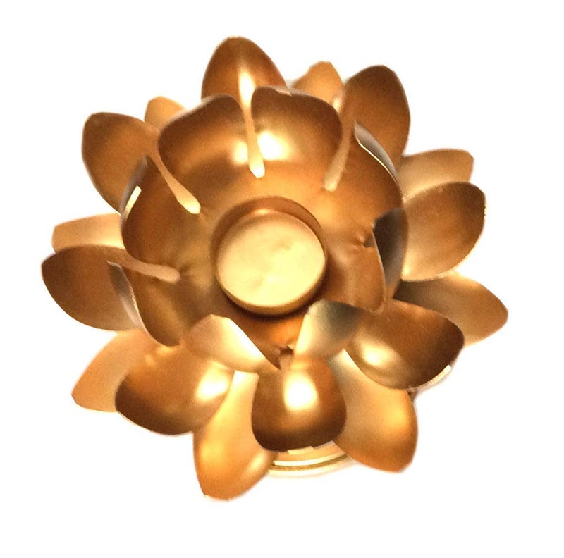 KAE Metal Lotus Shape Side Table Candle Stand Holder for Home Decoration Festival Decoration Set Pack of 4  - Image 5