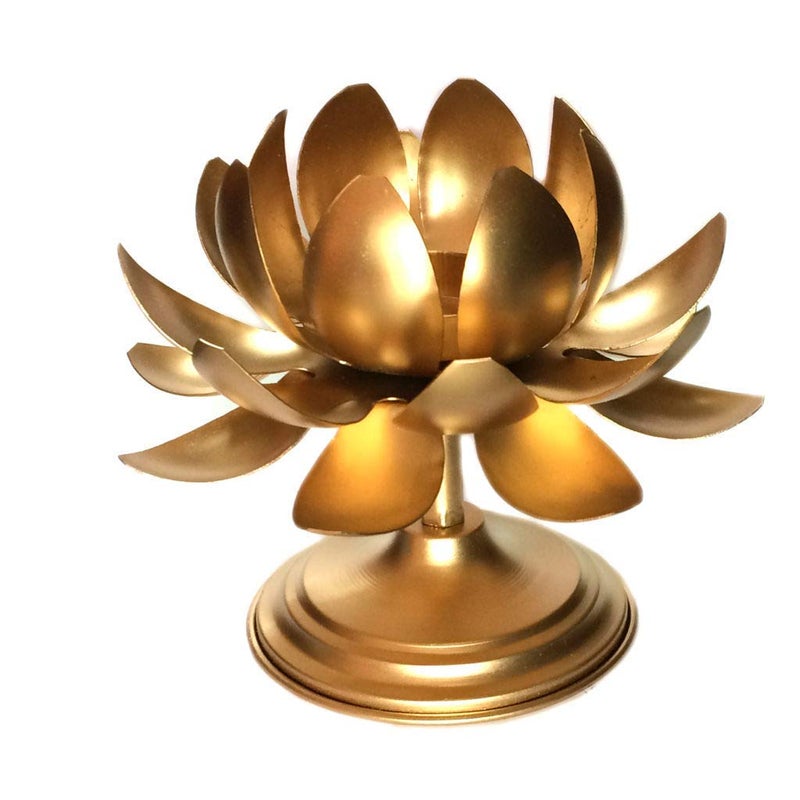KAE Metal Lotus Shape Side Table Candle Stand Holder for Home Decoration Festival Decoration Set Pack of 4  - Image 4