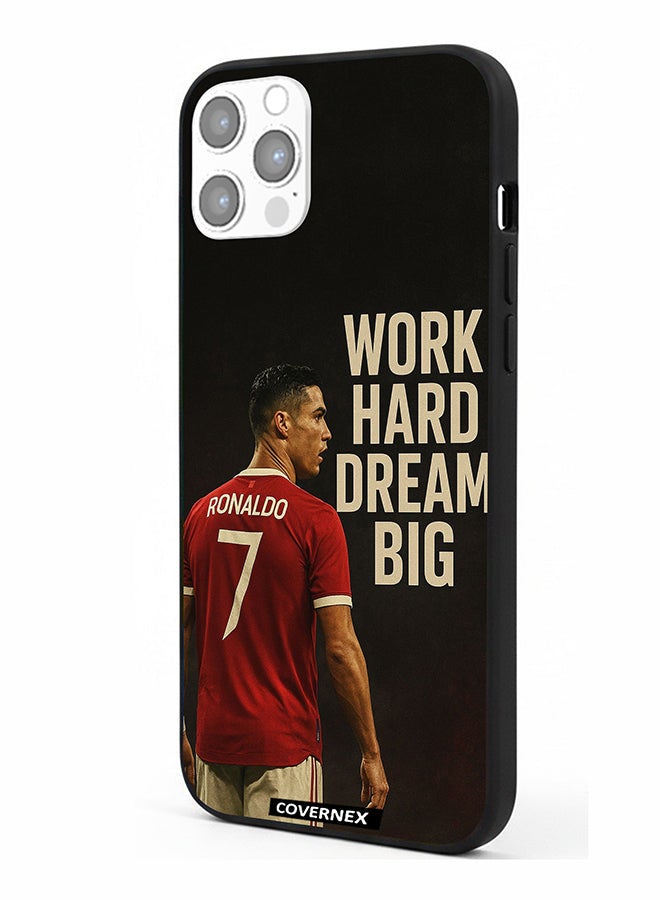 Covernex Apple iPhone 12 Pro Protective Case Cover Printed Featuring Work Hard Dream Big CR7 - Image 1