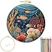 FONNUY Underwater World Embroidery Kit Cross Stitch Coral Reefs Kits for Beginners Handmade Crafts with Printed Patterns for Beginner Adults Color Thread Needlework 8 Hoop Sea World 2 - Image 2