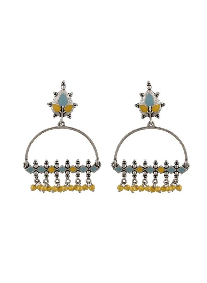 فويلا أقراط باغ إفازا بالخرز الأصفر