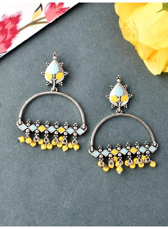 فويلا أقراط باغ إفازا بالخرز الأصفر