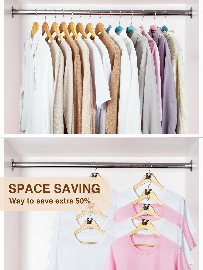 Smartor Clothes Hanger Connector Hooks 60 Pack, Closet Storage and Organization as Hangers Space Saving, Hanger Add on Hook as Closet Organizer, Stacking Hangers, Cascading Space Saver, Black - Image 4
