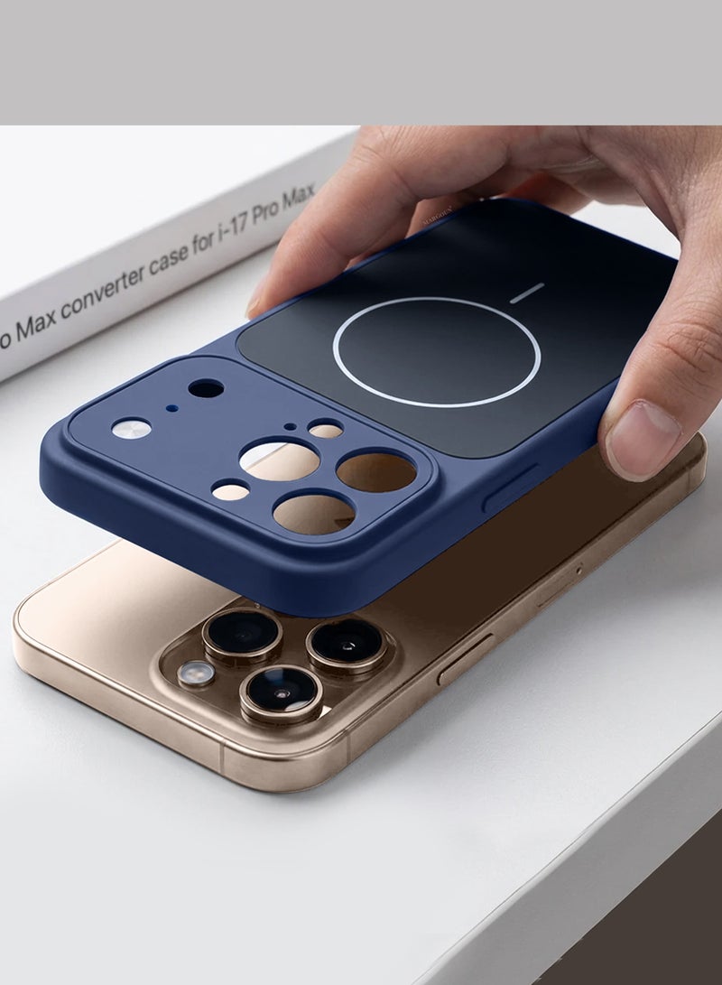 MARGOUN Converter Case for iPhone 16 Pro Max to 17 Pro Max, Compatible with Magnetic Charger, Hard TPU Material, Slim Protective Cover with Camera Guard, Shockproof Frame - Deep Blue Deep Blue - Image 2