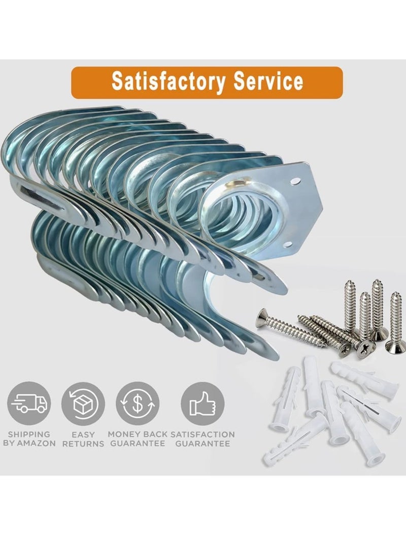 SYOSI Tool Hanger Hooks Set, Wall Hooks for Garage Shed and Garden Tool Storage Organiser, Wall Mount Garage Hooks 12 Pack  - Image 4
