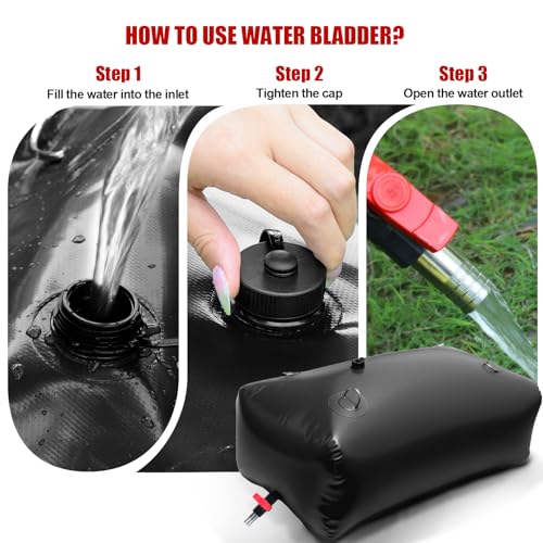 Budiwati 400 L/105.7 Gallon Water Storage Bladder, Foldable Portable Water Bladder Tank, Large Capacity Water Bag Container for Camping, Truck, RV, Emergency, Outdoor-Black - Image 4