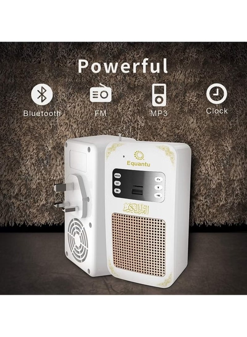 مشغل قرآن محمول SQ669 مكبر صوت بلوتوث مع مشغل MP3 ومترجم عربي، أبيض - Image 4