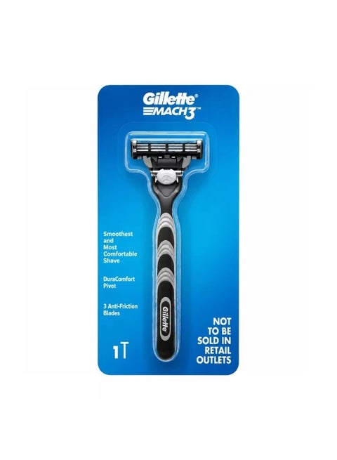 Gillette Mach 3 Mens Disposable Razor With 3 Anti Friction Blades Function