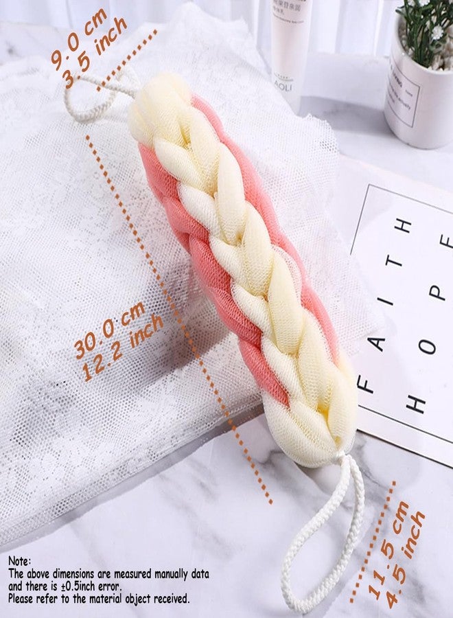 AARAINBOW 2 Packs Upgraded Long Stretch Back Sponge with Rope Handles Back Scrubber Bath Shower Mesh Sponge Exfoliating Body Scrub Stretch Braided Loofah for Men Women Braided Mesh Shower (Gray+Pink) - Image 3