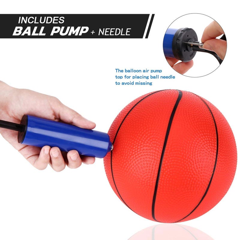 Tneltueb Mini Basketball for Kids استبدال 3 عبوات مع مضخة متميزة تناسب جميع لعبة السباحة القياسية لكرة السلة في الهواء - Image 2