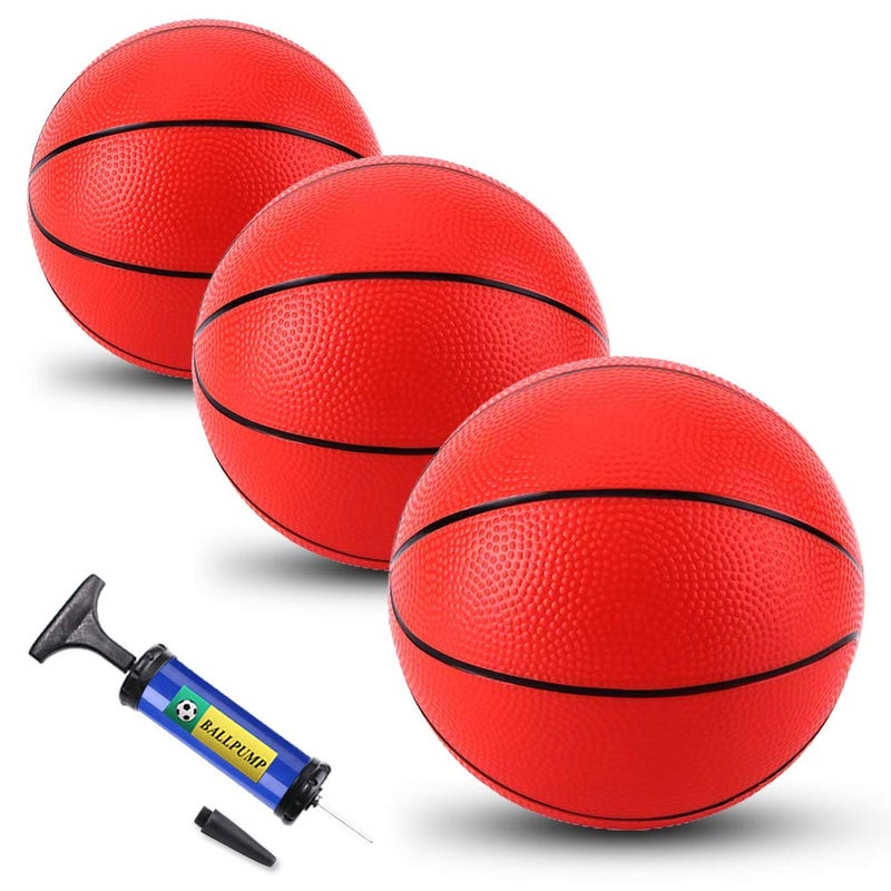Tneltueb Mini Basketball for Kids استبدال 3 عبوات مع مضخة متميزة تناسب جميع لعبة السباحة القياسية لكرة السلة في الهواء - Image 1