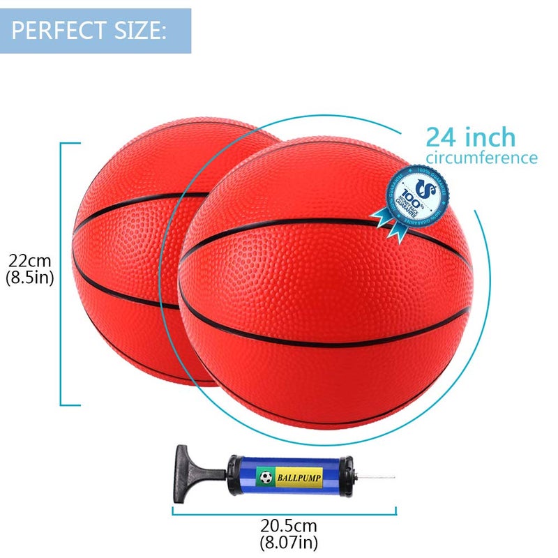 Tneltueb Mini Basketball for Kids استبدال 3 عبوات مع مضخة متميزة تناسب جميع لعبة السباحة القياسية لكرة السلة في الهواء - Image 5