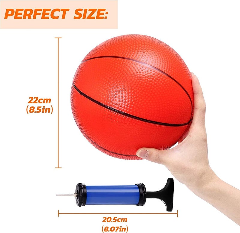 Tneltueb Mini Basketball for Kids استبدال 3 عبوات مع مضخة متميزة تناسب جميع لعبة السباحة القياسية لكرة السلة في الهواء - Image 3