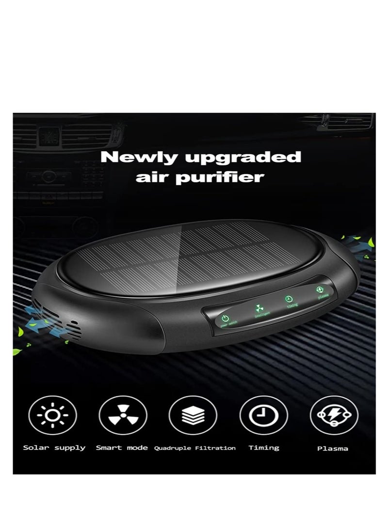 Excefore Car Portable Air Purifier, Car Air Purifier Ionizer with Negative Ions, for Smokers Quiet Ionic Air Cleaner, for Car Small Room, Solar panels and USB Dual Charging - Image 2