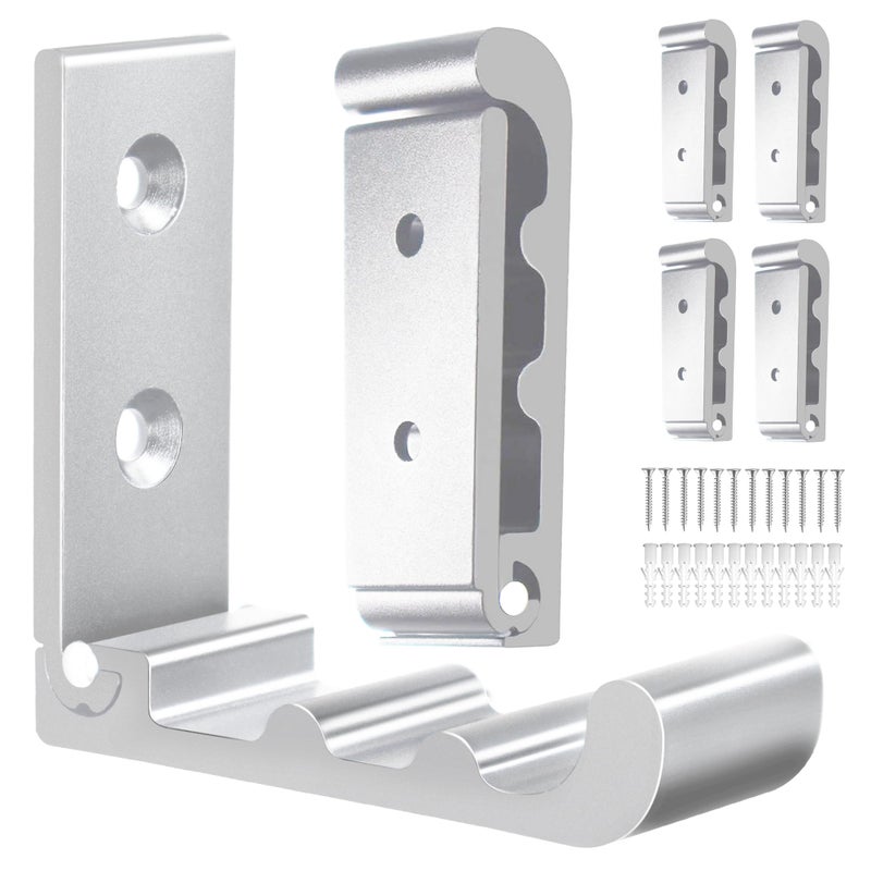 Ohiyo Folding Wall Hooks, 6 Pack Wall Hooks For Hanging Coats, Towel, Hangers, Hat, Backpacks, Wall Mounted Hooks Wave Folding Hooks (Silver) - Image 1