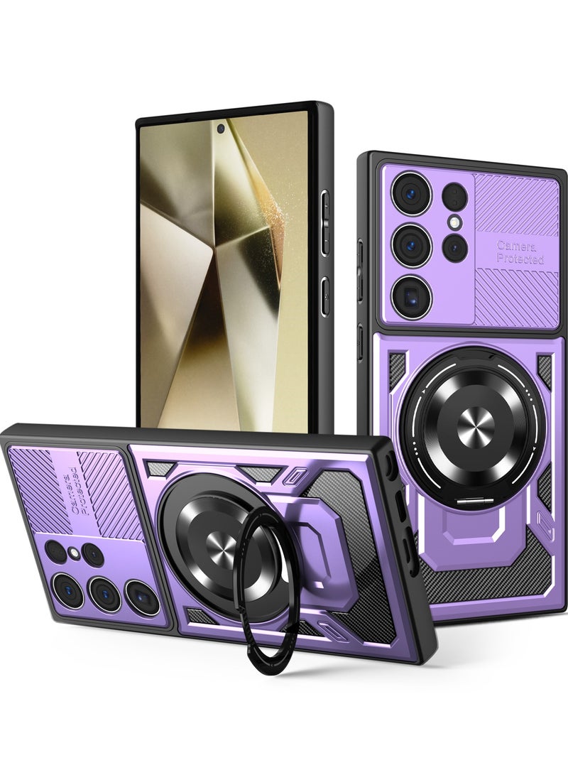 Case Cover Shock Resistant Protect Camera TPU + PC Compatible with Samsung Galaxy S24 Ultra (Purple)
