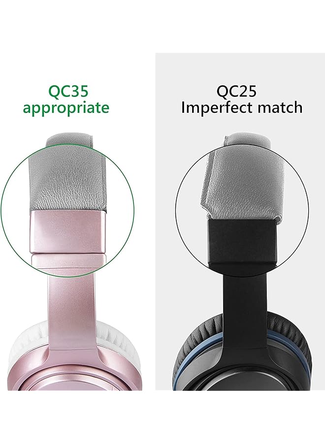 إيروريكس وسادة عصابة رأس جلدية Pro M متوافقة مع سماعة الرأس Bose Quietcomfort 35 Ii Gaming Qc35 Ii Qc35 البديلة لعصابة الرأس غطاء عصابة الرأس وسادة وسادة إصلاح جزء سهل التركيب بنفسك باللون الأسود - Image 4