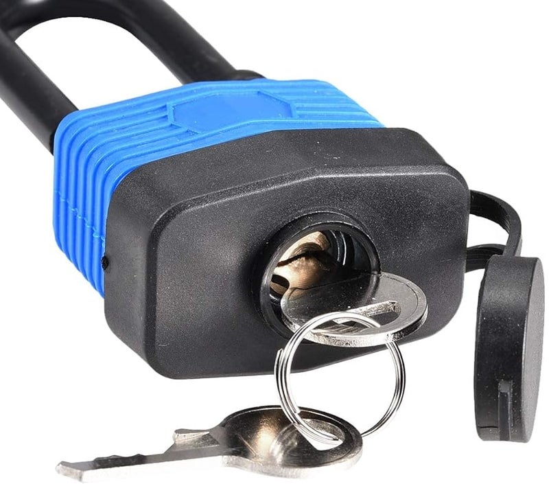 Waterproof Lockout Tagout Padlock 2Pcs Blue Rubber Shackle 1 7 8 Inch Keyed Different - Image 4