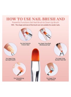 SYOSI Dual-Ended Nail Brush, 2 In 1 Design Nail Brush and Spatula, 2pcs Stainless Steel Gel Nail Brush Tool, Nail Polish Cuticle Remover Gel for Nails Extension, Nail Art Design Painting Salon DIY  - Image 2