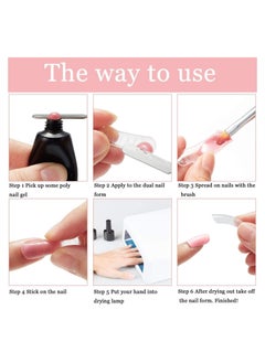 SYOSI Dual-Ended Nail Brush, 2 In 1 Design Nail Brush and Spatula, 2pcs Stainless Steel Gel Nail Brush Tool, Nail Polish Cuticle Remover Gel for Nails Extension, Nail Art Design Painting Salon DIY  - Image 3