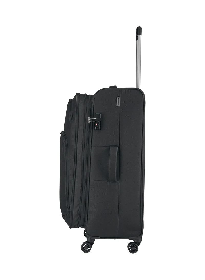 Wenger Beaumont Lite  Medium Softside Expandable 80cm Check-In Luggage Trolley Black - 612383