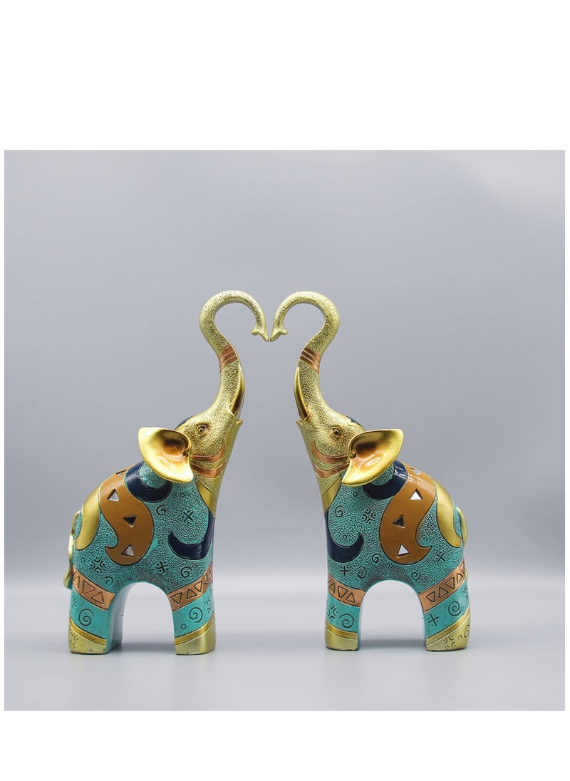 Arabest - Good Luck Elephant Decor for Home, Large Gold Elephant Statue for Home Decor, Small Elephant Figurines and Statues (2 Pcs) - Image 1